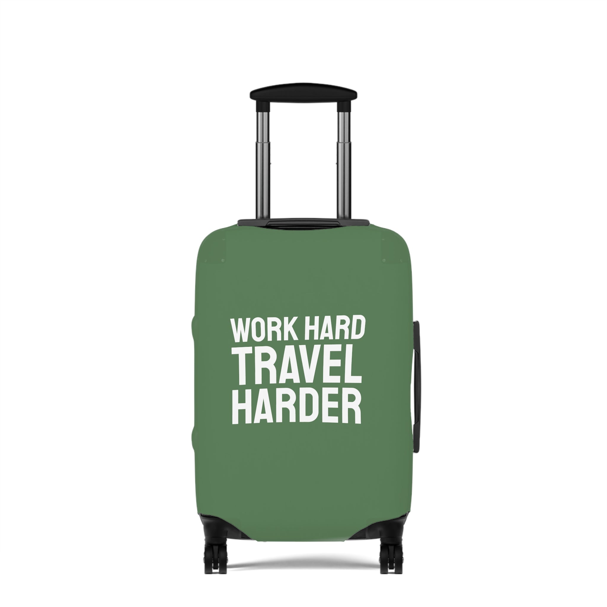Work hard travel harder Luggage Cover (Green)