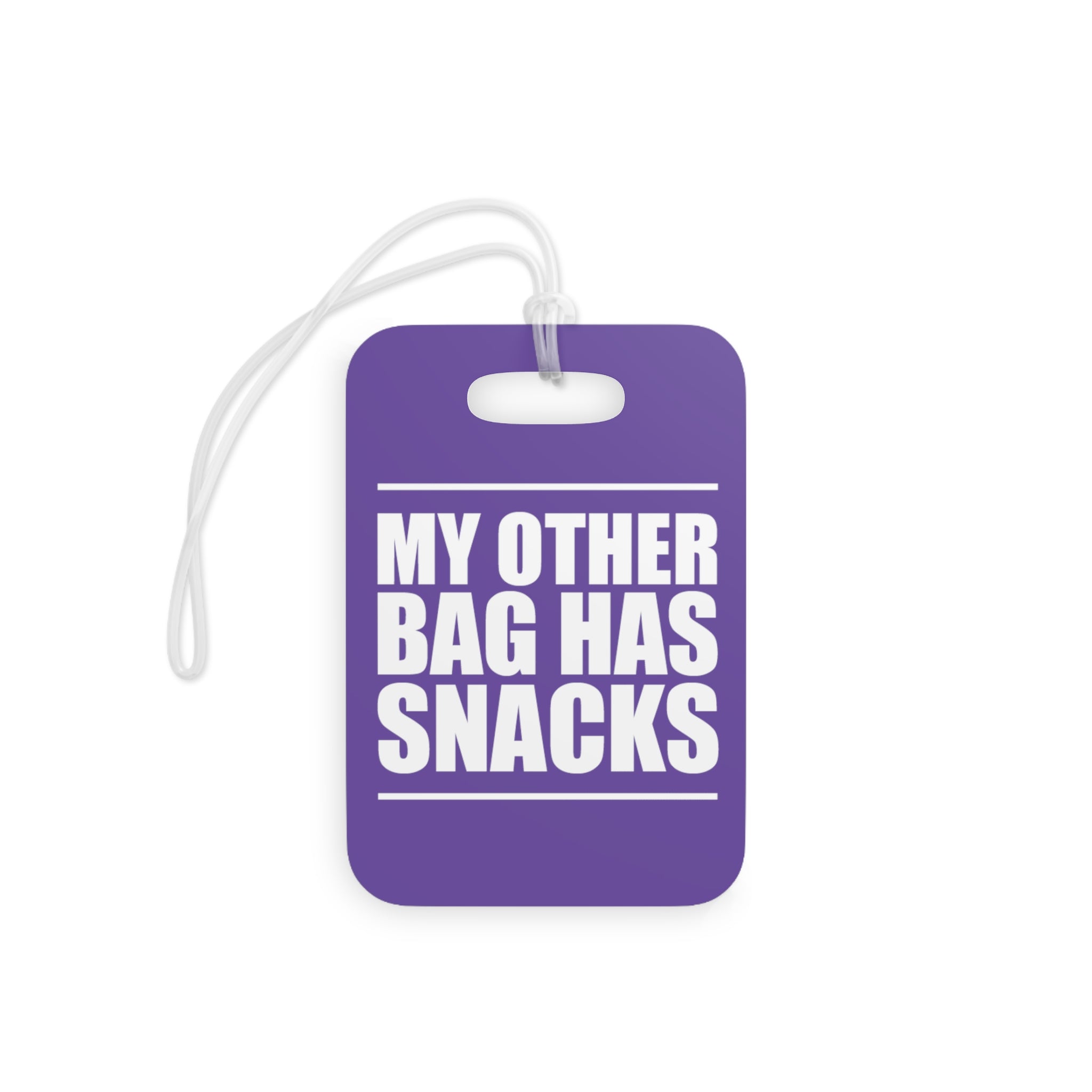 My other bag has snacks Luggage Tag (Purple)